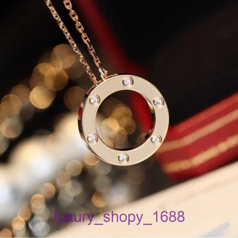 Mode-Autoreifen-Designer-Halskette, Herz-Gold-Pfannkuchen-Volldiamant mit hochwertigem, kostenlosem LOVE18k-Rosenhalsband der zweiten Generation mit Originalverpackung