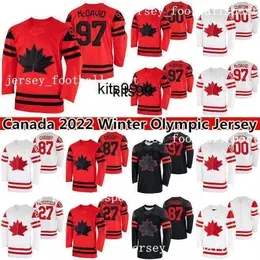 CUSTOM 97 Connor McDavid 2022 Team Canada Hockey Jersey Sidney Crosby Alex Pietrangelo Nathan MacKinnon John Tavares Mitch Marner Patrice Be