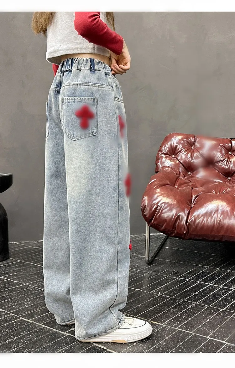 パンツ Tinytinydoors y Pants - Flower Wildflower Jeans For Girls: Denim Flower Pants, Straight
