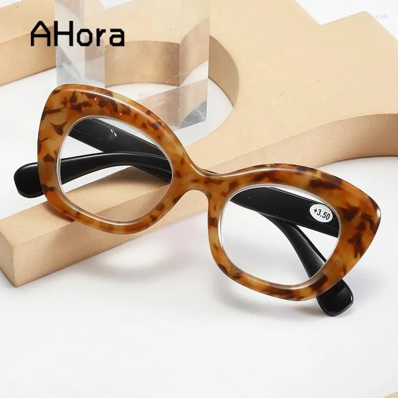 サングラスAhora Ins Fashion Reading Glasses Europeamerica Cat Eyes Dopter 1.0 1.5 2.0 2.5 3.0 3.5 4.0付き青視眼鏡