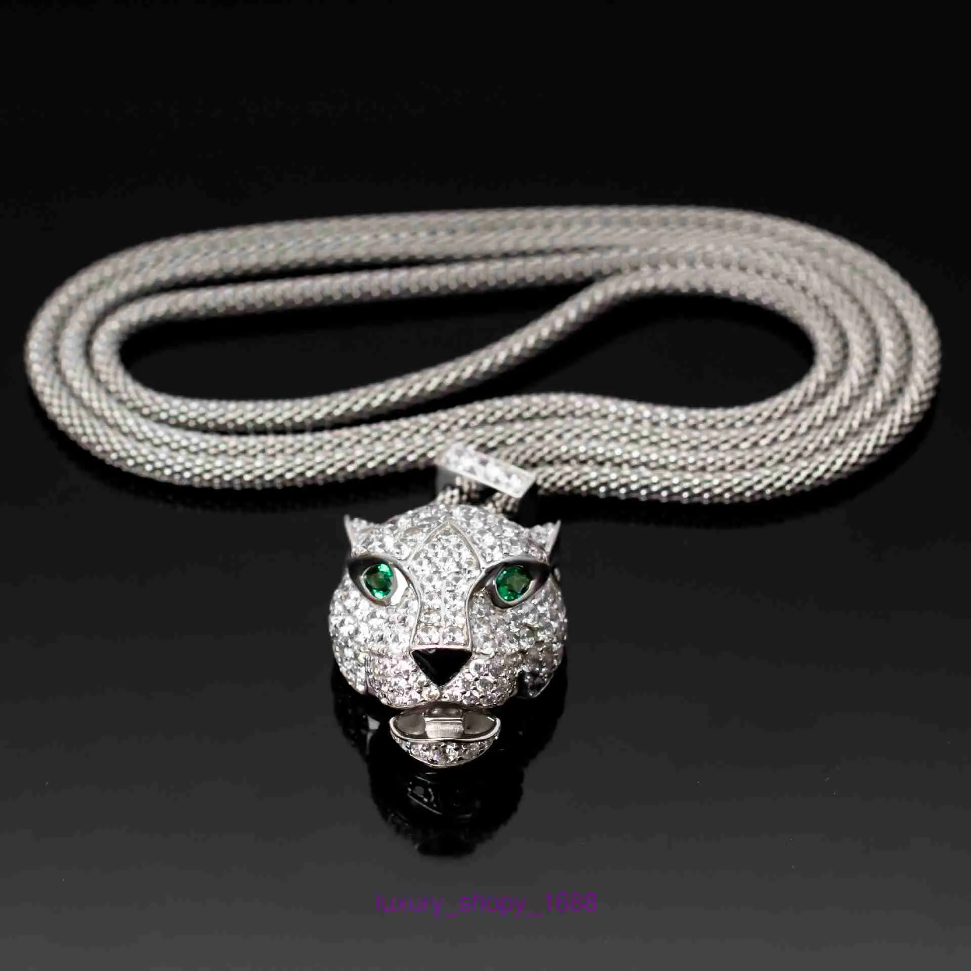 Designer Nackotnik Masowego Opony samochodowe Temperament Wiatr Emerald Diamond Inkrustowany Lampart Naszyjnik przesadzony Mass Mens Mens z oryginalnym pudełkiem