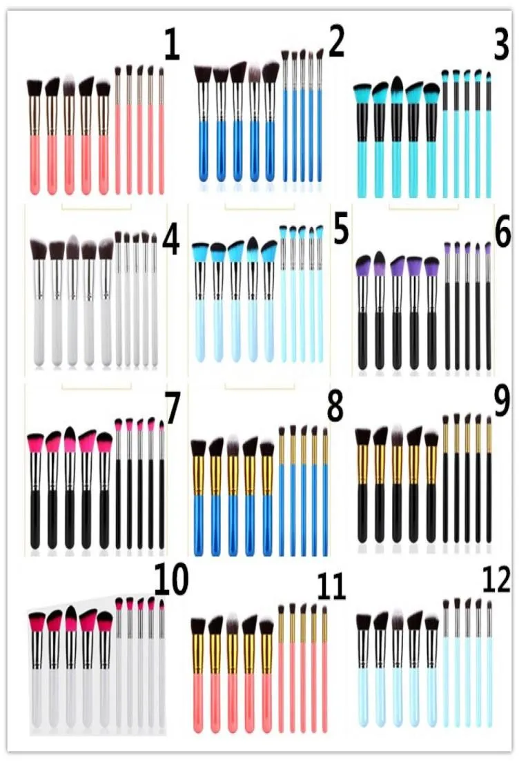 10 pièces Kabuki pinceaux de maquillage ensemble 22 outils de style outils de brosse de maquillage cosmétique pour le visage avec des cheveux en Nylon Quality5581376