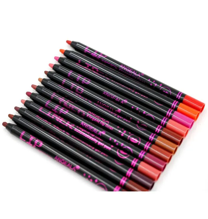 Matte Lip Liner Lip Makeup Wysoka jakość Sklepy Usta 12pcs 12 Colors Rotatable Lipliner Łatwy do noszenia Last długi A0568982133