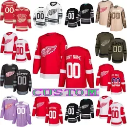 Custom Detr Wings White Third Jersey Any Number Name men women youth kid Abdelkader Nielsen Bertuzzi Howe Yzerman Bernier 71 Larkin