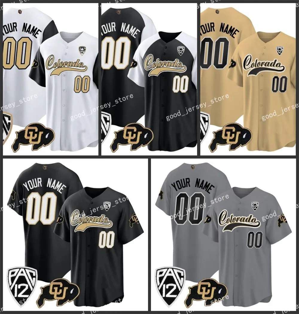 Niestandardowy projekt DIY Baseball Colorado Buffaloes 2 Shedeur Sanders Jersey Ed 12 Travis Hunter Jerseys Man Man Młodzież dla dzieci chłopcy Sizen