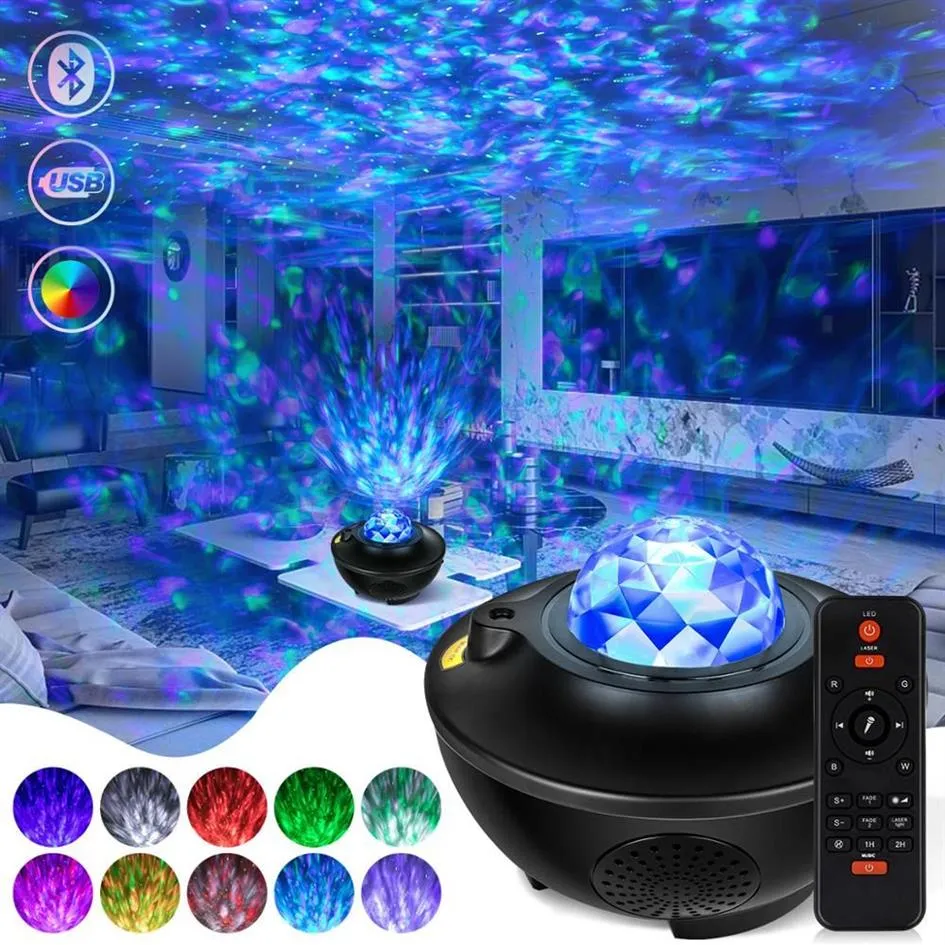 Projecteur LED de galaxie et ciel étoilé, nouveauté, veilleuses, Bluetooth, haut-parleur de musique, pour fête, joli cadeau pour enfants, Drop188h