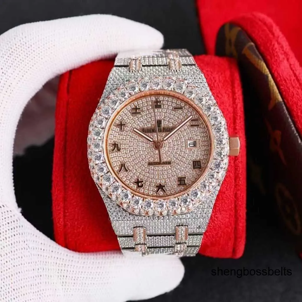 Orologi da polso di lusso La personalizzazione dell'orologio con diamanti in pietra Mosang può superare il tt dell'orologio impermeabile con movimento meccanico automatico da uomoQ7GSV