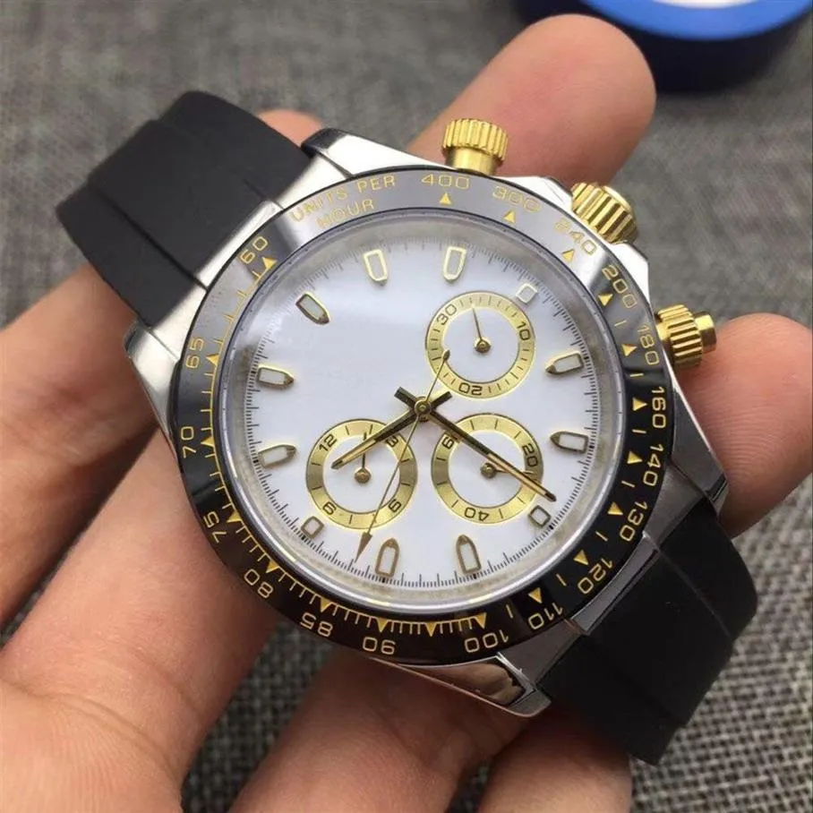 Мужские часы с автоматическим механизмом, 40 мм, керамическая оправа, минеральное, устойчивое к царапинам стекло, удобный резиновый ремень wate2719
