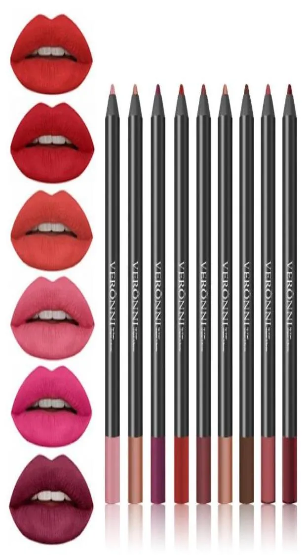 WholeNew Lipstick Pencil Women039s Professionele Lipliner Waterproof Lip Liner Pencil 9 Kleuren Makeup Tools Comestic1944224