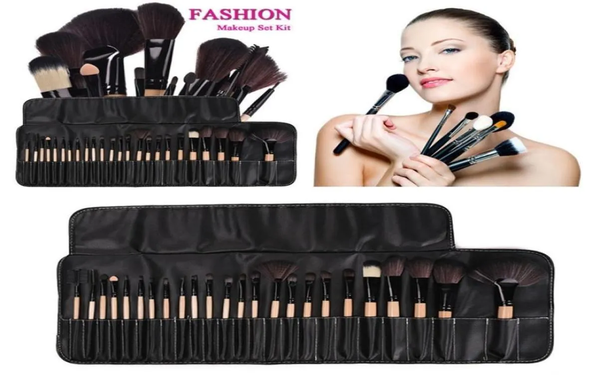 32 PCS pincel de maquiagem make up brushes maquiagem profissional of makeup brush set Black Leather Bag 2010091805732