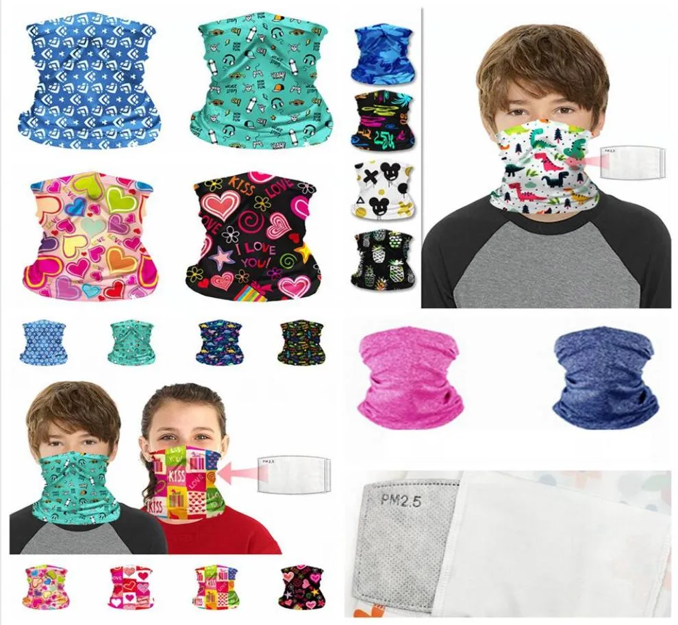 3 Styles Child Riding Magic Scarf Filter Kid Face Shield ProtectiveBandana Headband Neck Cover Gaiter Balaclava Turban Party Masks4862865