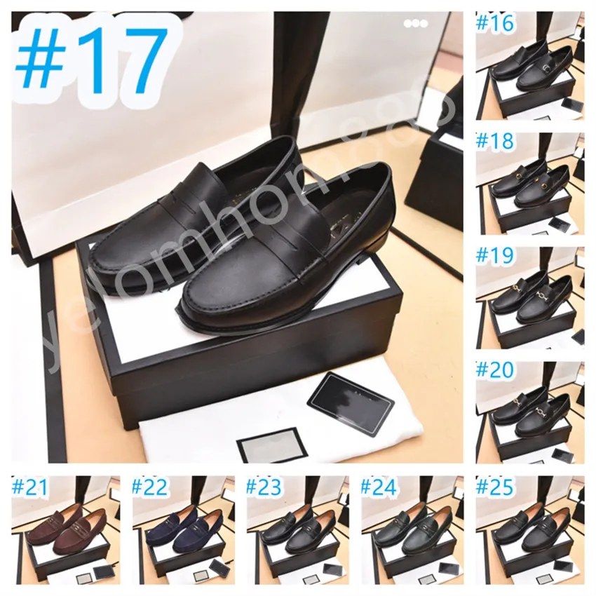 28 Stijl Trending Lederen Heren Formele Schoenen Luxe Merk 2023 Heren Loafers Designer Jurk Mocassins Ademend Italiaanse Zwarte Bruiloft Schoenen maat 38-46