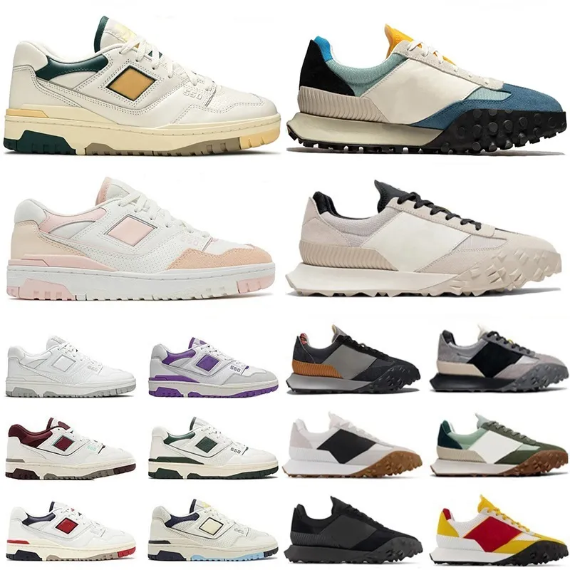 Nya klassiska Balence Fashion Women Men Running Shoes Pink Green Yellow Rich Paul Grey Red Sea Salt Black Cream White Trainers Designer Platform Sneakers 550 BB550 XC72