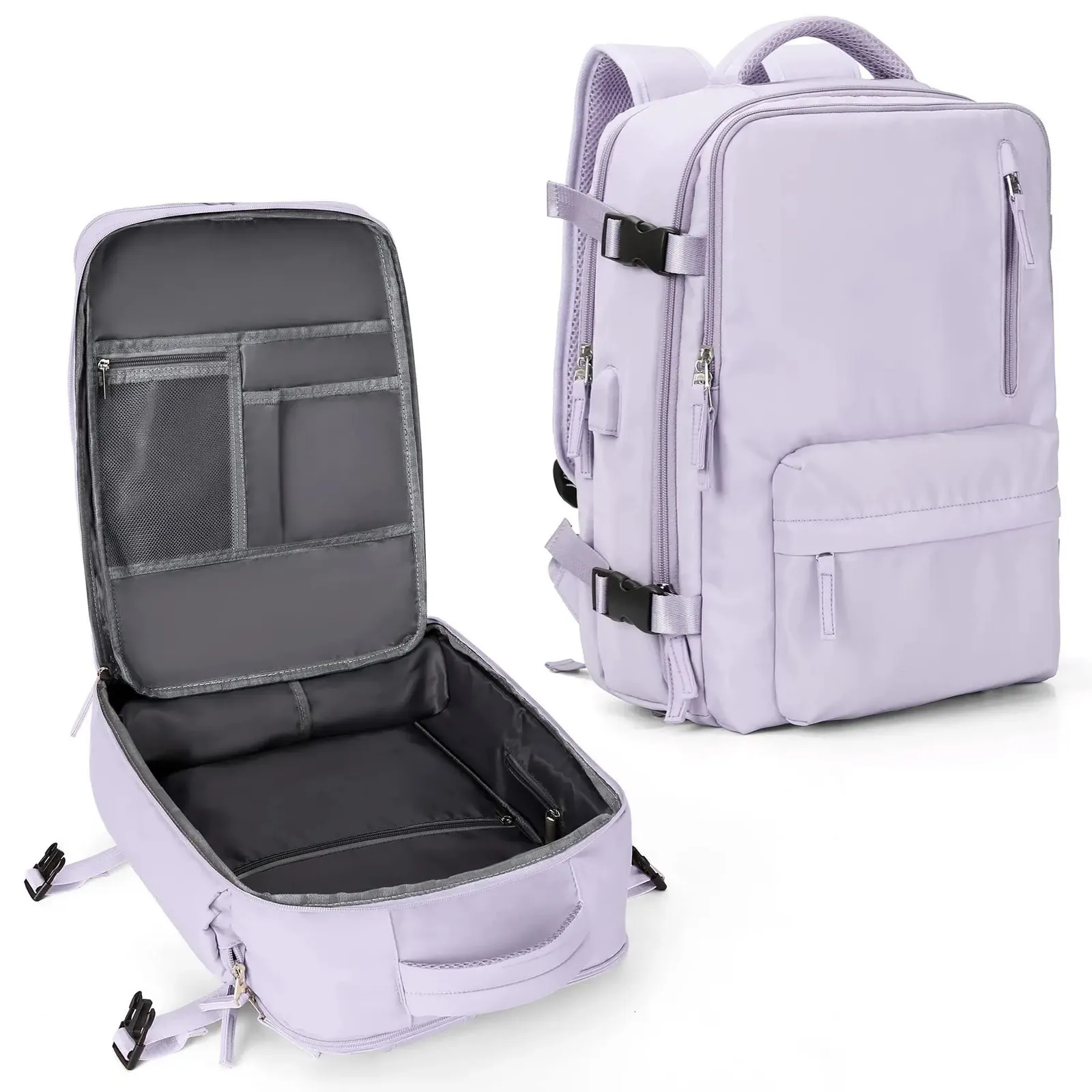 Voyage léger grande capacité valise multifonctionnelle pour femmes sacs à dos étanche élégant ordinateur portable d'affaires Port USB sac à dos 240108