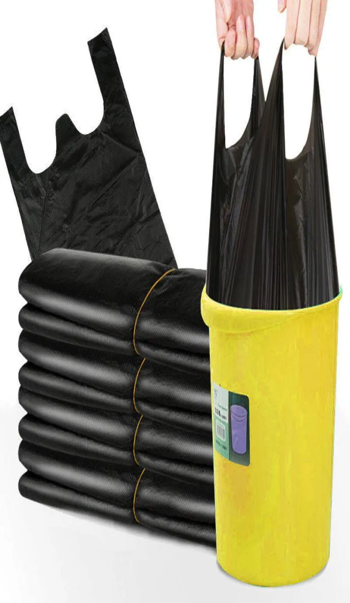 50pcslot sacs poubelle noirs épais sac à ordures corbeille poubelle sacs de rangement cuisine sac à déchets jetable portable DBC BH346448207