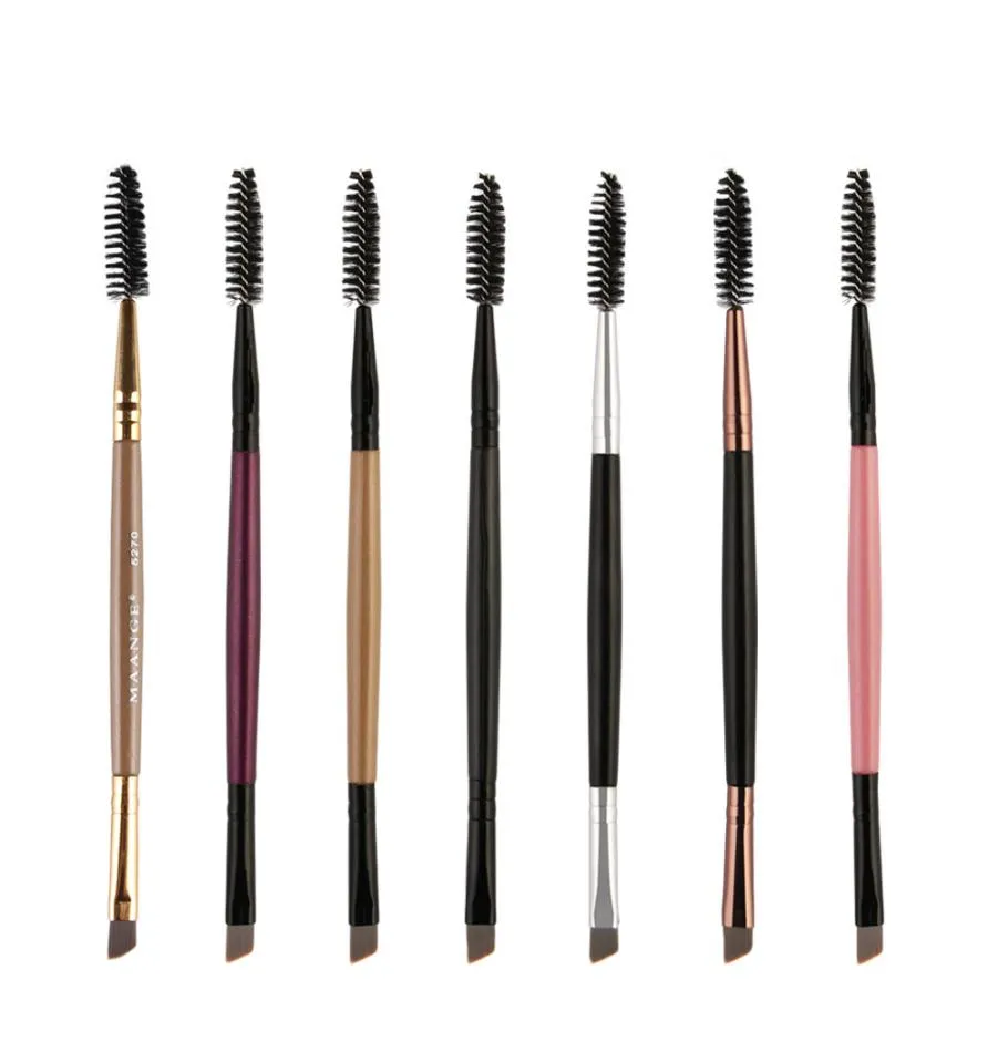 Ny ankomst Double Eyebrow Brush Duo Brow Makeup Brush Double Sided Eyebrow Plat Angled Borsts J15466892263