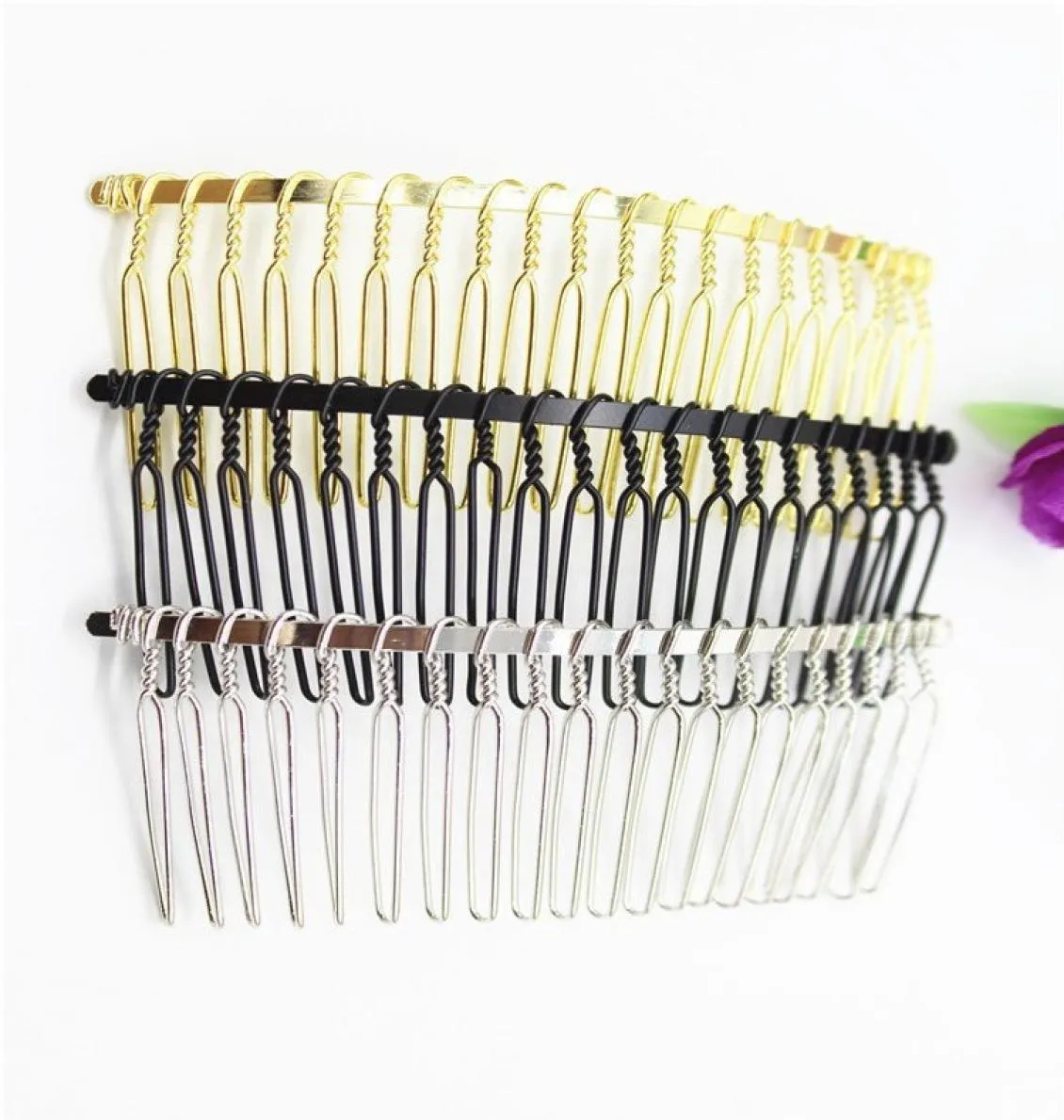 DIY headwear accessories 20 tooth ed Headpieces comb environmental protection electroplating iron wire fork insert comb hairp8317793