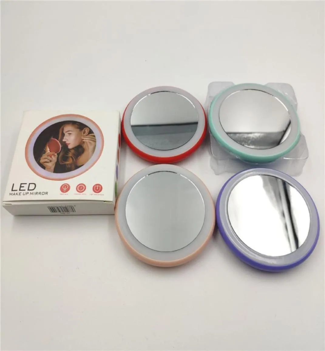 Óculos de maquiagem por espelho de LED portátil compactos compactos de bolso mini luzes de luzes LED lâmpadas6741528