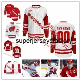 Sup Custom Stitched Wisconsin Badgers Hockey Jersey 34 Trent Frederic 19 Cameron Hughes 13 Ryan Wagner 10 Jake Linhart 21 Chris Chelios Wisconsin Jerseys Mens Youth