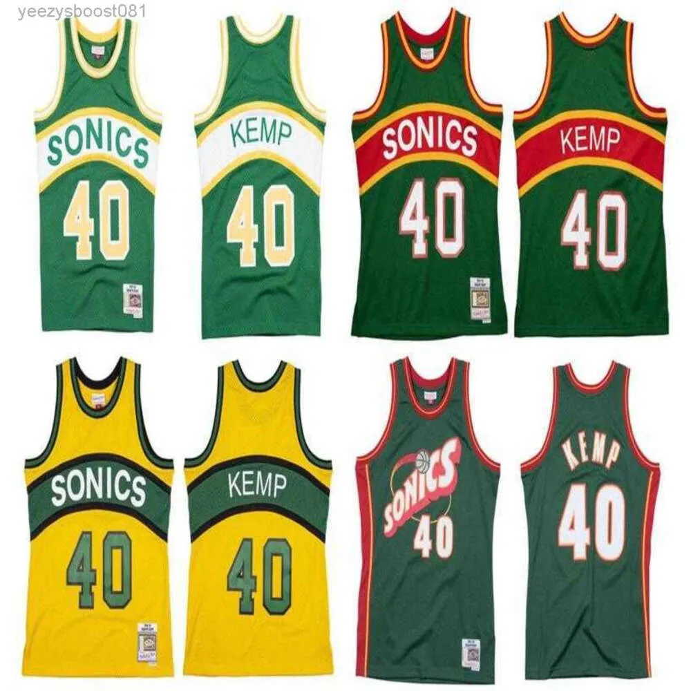 NBAS Basketbol Formaları Shawn Kemp Mitchell Ness Hardwoods Classics Retro Erkekler Kadın Gençlik Gerileme