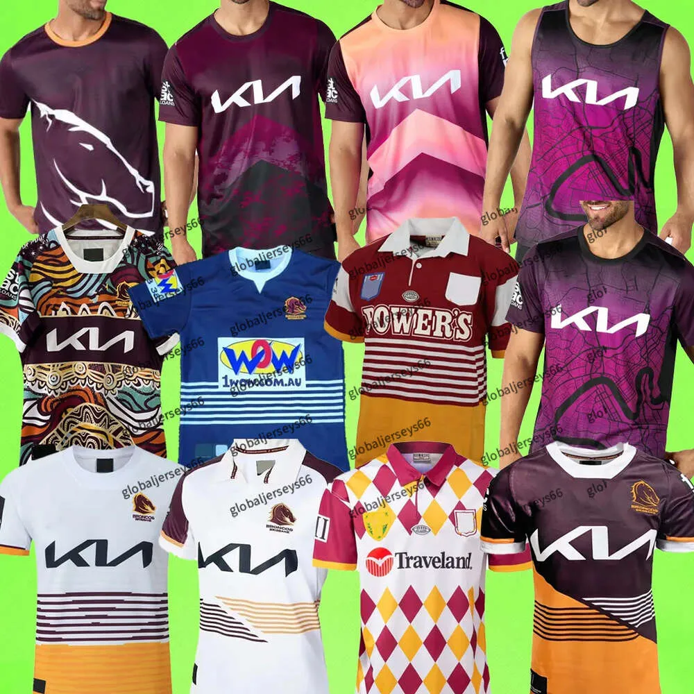 2023 2024 Brisbane Broncos Rugby Forma 23/24 Evde Lig Gömlek Retro 1992 1995 Yerli Versiyon Özel Baskı Tee Erkek Yelek 92 95 _Jersey