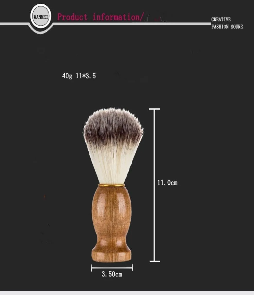 Barber cheveux rasage rasoir brosses manche en bois naturel brosse à barbe pour hommes cadeau outil de barbier hommes cadeau outil de barbier hommes approvisionnement E8292803