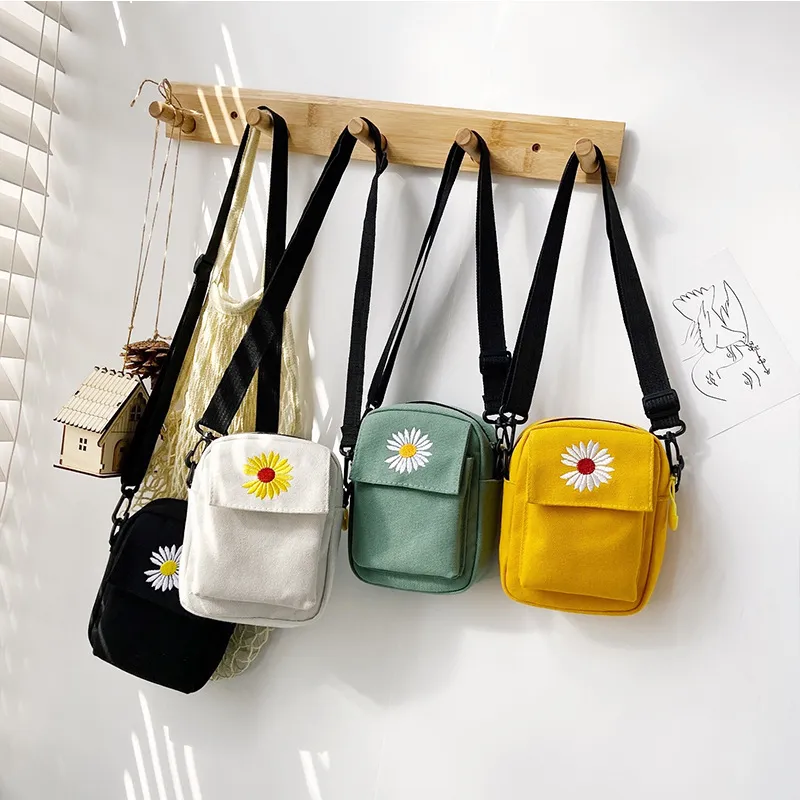 Luxury Cell Phone Pocket Mini Cartoon Shoulder Bags Cross Body handbag Quality Top Cassette bag Printed bags designer women bag Canvas