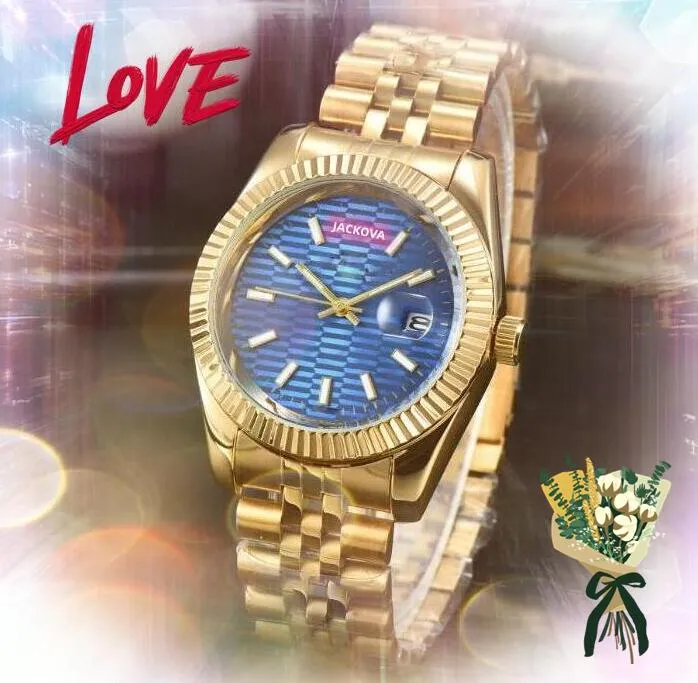 人気の男性自動ムーブメント36/41mm時計フルステンレス鋼スーパーラミナスクォーツ女性クロックブレスレットカップルスタイルクラシック腕時計ギフト