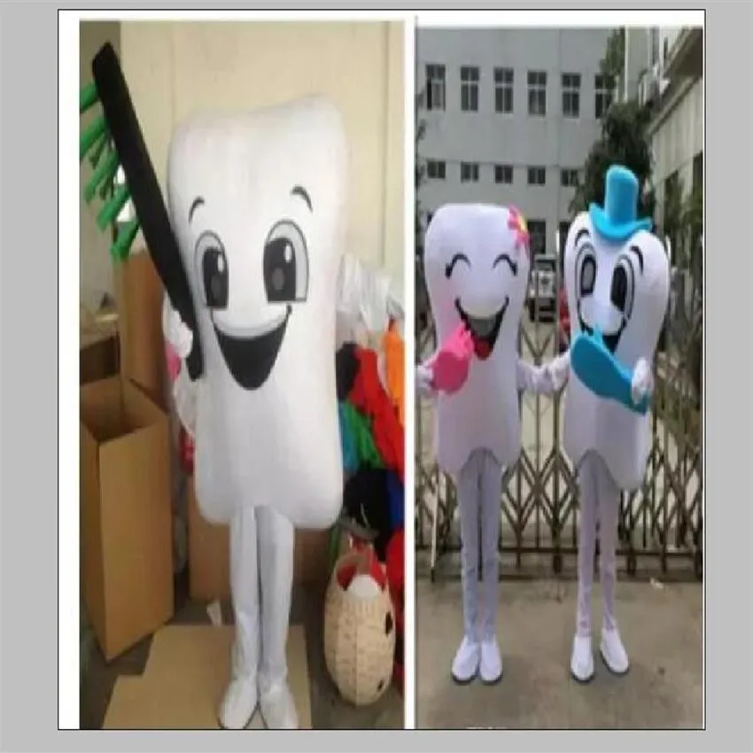 2019 belle dent avec brosse à dents mascotte Costume de noël déguisement Halloween mascotte Costume245J