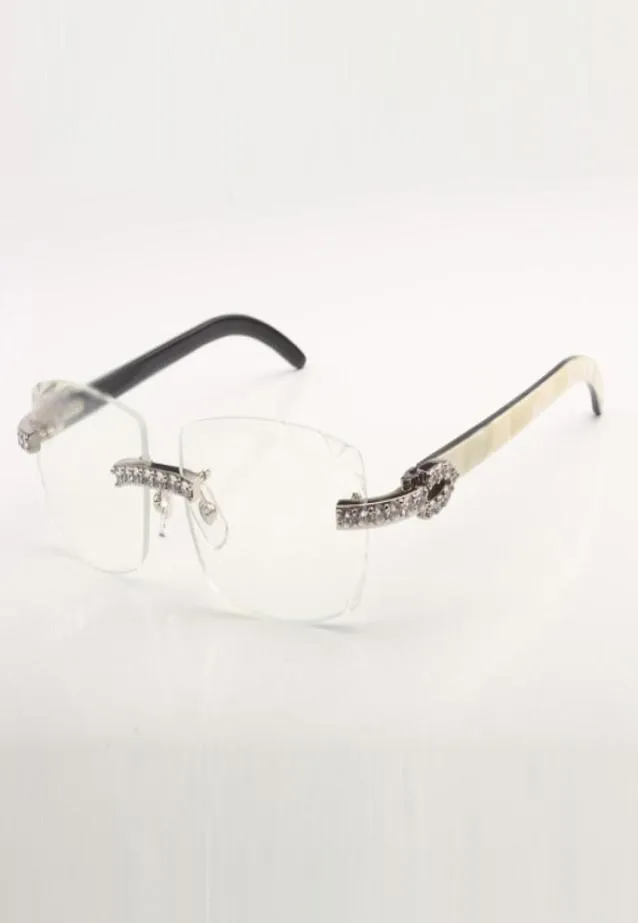 XL-Diamant-Buffs-Sonnenbrillengestell 3524015 mit natürlichen Büffelhornbeinen und 57 mm klar geschliffenen Gläsern8452468