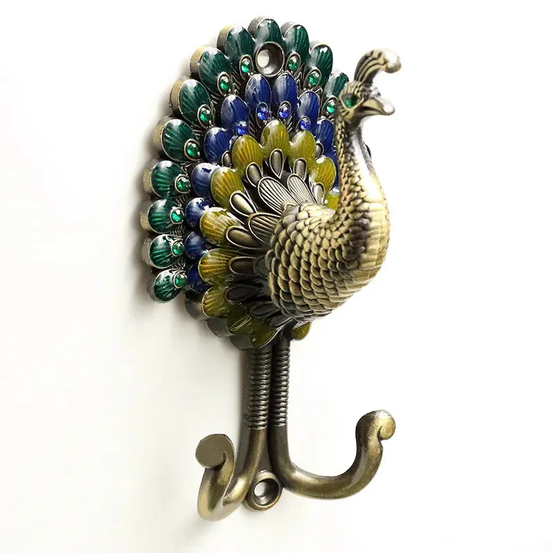 Peacock Curtain Hook Hook ścienne Alintage Vintage Peacock Antique Wall Hangers