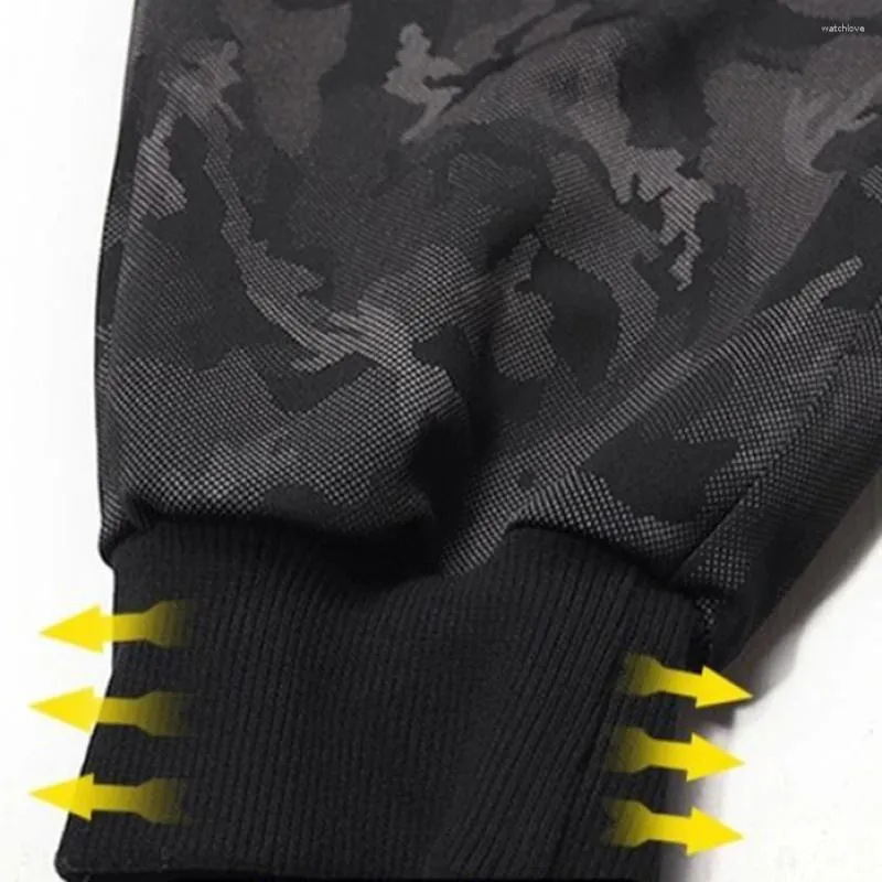 Calças masculinas outono moda cordão camuflagem casual esportes ginásio solto moletom jogger calças roupas para homem