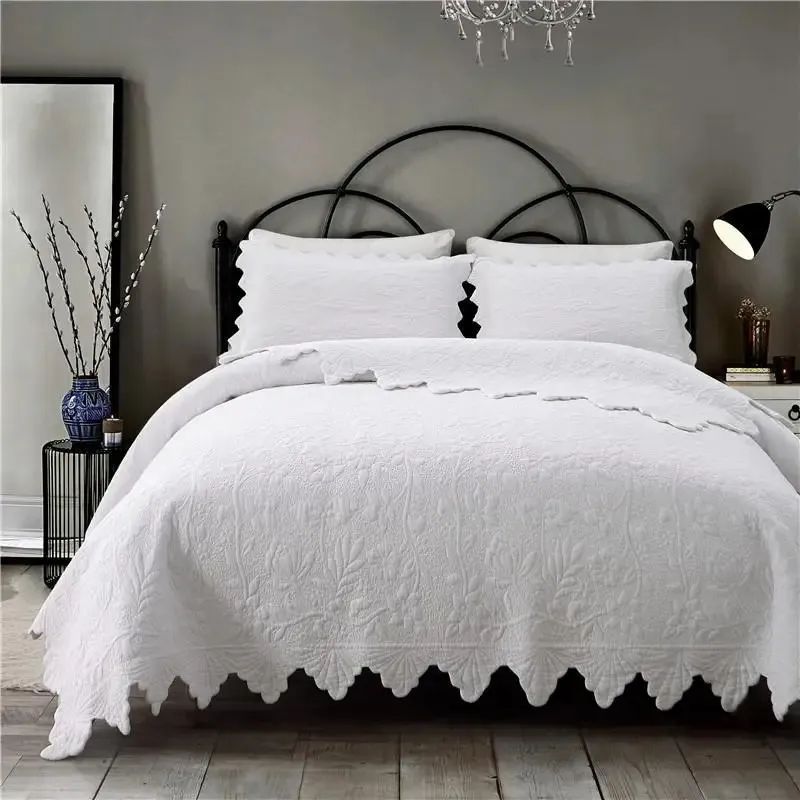 34 Gray Rice White Luxury European Style 100% Cotton Bedspread Bed Cover Sheet Linen Summer Quilt Blanket Pillowcases 240109