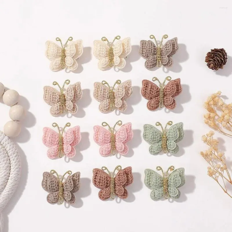 Accessoires pour cheveux, pinces à papillon tricotées, épingles à cheveux douces faites à la main pour enfants en bas âge, Barrettes à nœuds pour bébés filles