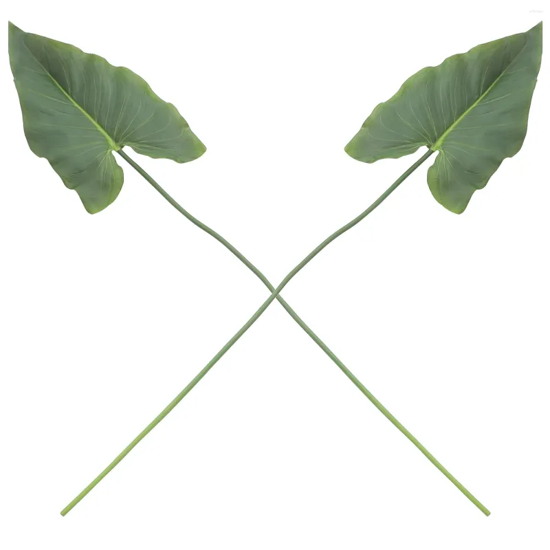 Decorative Flowers 2pcs Artificial Plant Leaf Decors Desktop Vase Greenery Stems