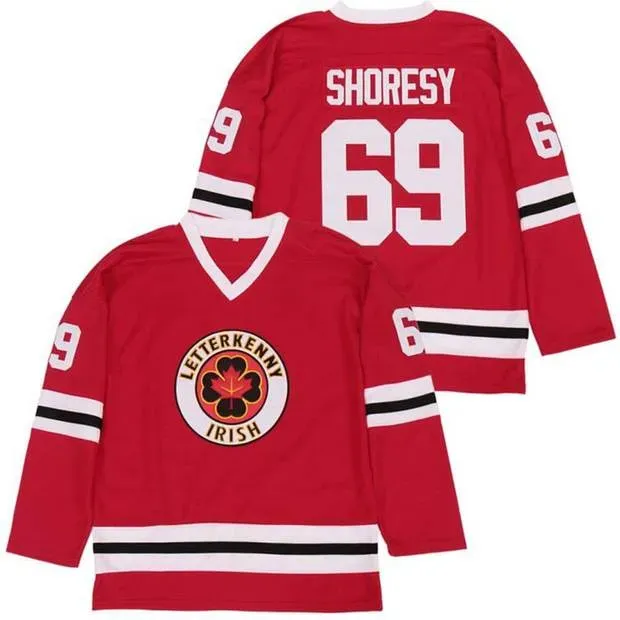 Kooy Shoresy #69 TV Series Letterkenny Hockey Jerseys Irish Stitched Men Summer Christmas Red Stitched Shirts M-XXXL