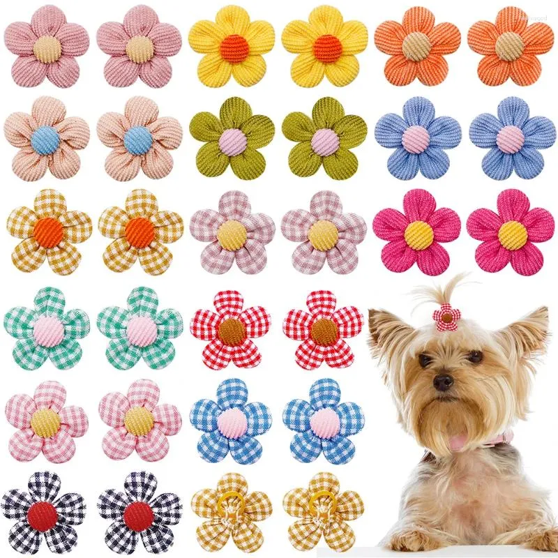 Vêtements pour chiens 50/100ps cheveux arcs coton bandes de caoutchouc petit chat accessoires pour animaux de compagnie pour animaux de compagnie chiens toilettage