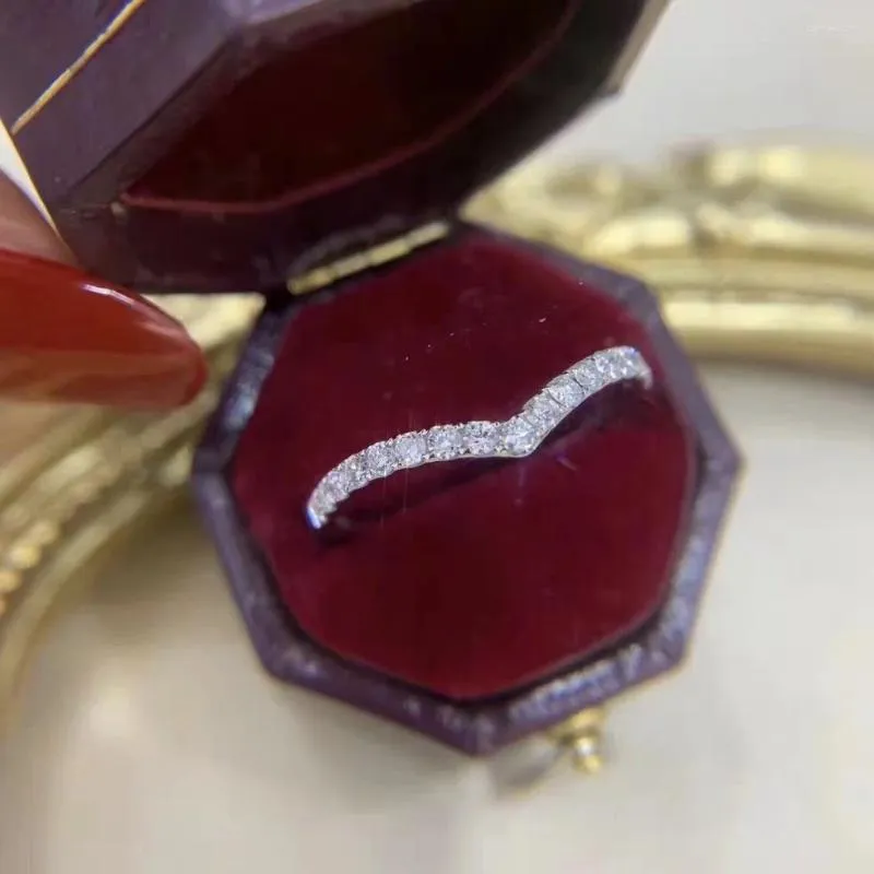 Cluster Rings Fashion 925 Sterling Silver Water Drop Finger Set för kvinnor Simple Simulated Diamond Wedding Thin Ring smyckespresent