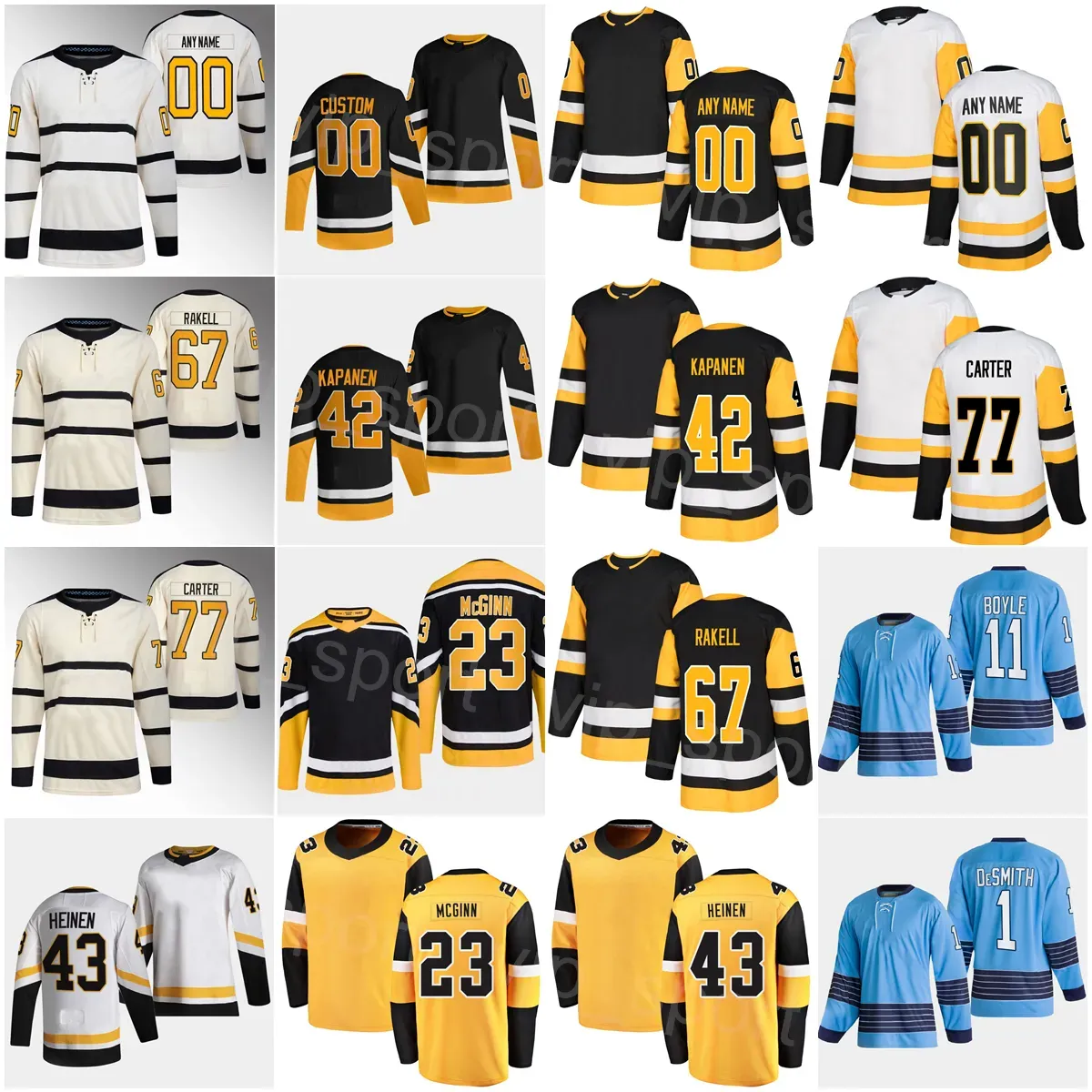 Hockey classique d'hiver 2023 53 Teddy Blueger Maillots Marcus Pettersson Casey Desmith Brian Boyle Mark Friedman Rickard Rakell Jeff Carter Kas 45