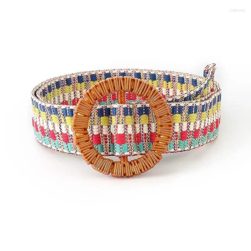 Belts Fashion Colorful Braided Belt Kids Canvas Colorblocking Summer Versatile Dress Jeans Accessories Multifunctional Student