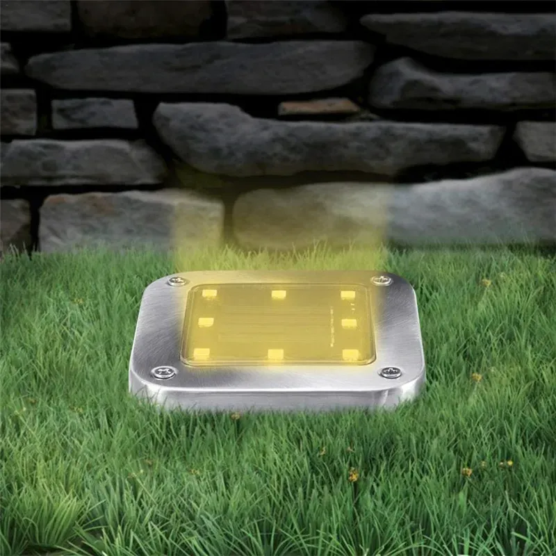 8 LED Solar Garden Lights IP65 Waterproof Solars Lamp Ground Light Outdoor Sensing Landscape Lighting for Lawn Patio Pathway D3.5