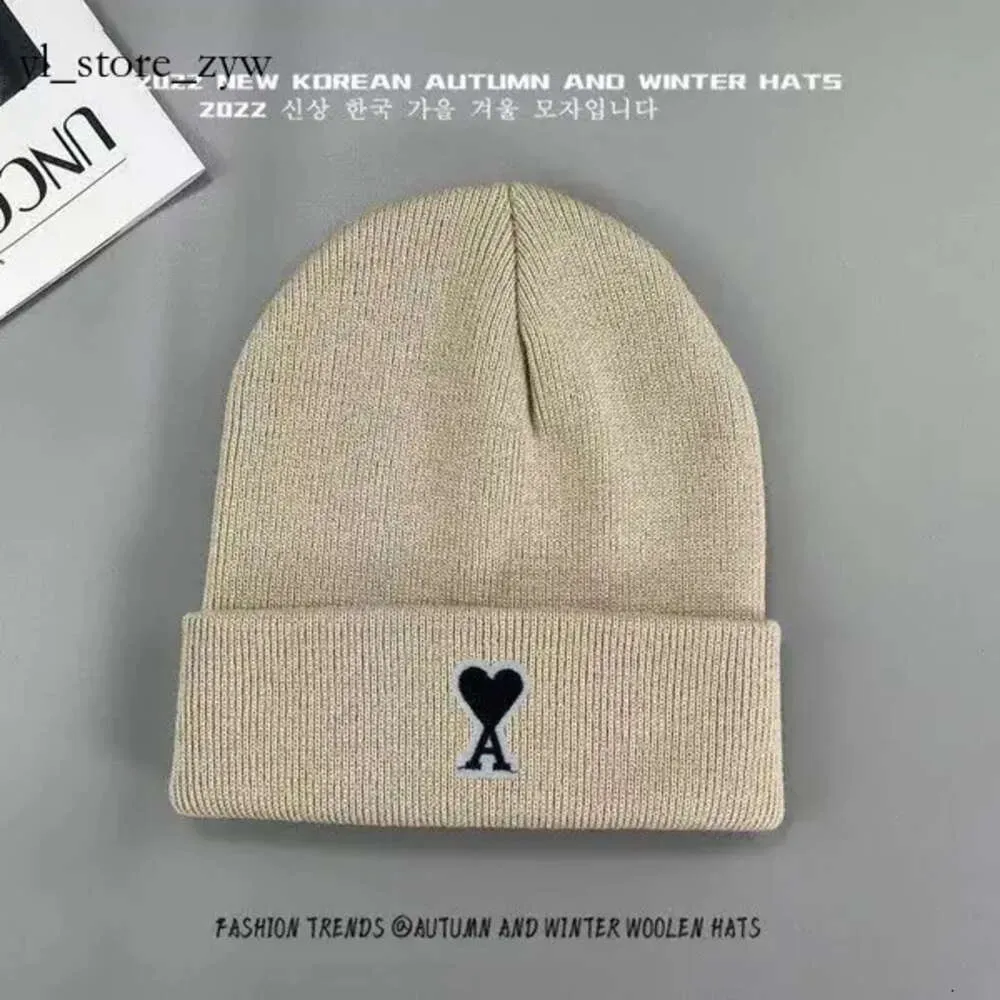 Chapéu masculino Amis Paris de alta qualidade designer de inverno chapéu de malha para mulheres Amis chapéu moda gorro boné tecido quente chapéu masculino para presentes de aniversáriopresente de aniversário Amis 2218