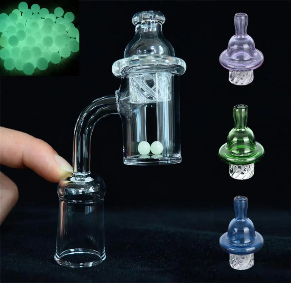 cachimbo de fumar Borda Chanfrada Quartz Banger Spinning Carb Cap terp pérolas com 10mm 14mm 18mm Masculino Feminino Grosso banger Domeless nail f8408833