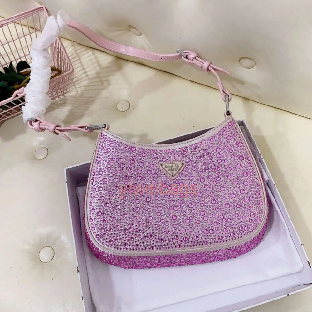 handbag crescent bag Cleo P Hobo Sparkling Underarm Bag Crystal Method Stick Bag Celo Moon Bag Single Shoulder Handheld Women's Bag