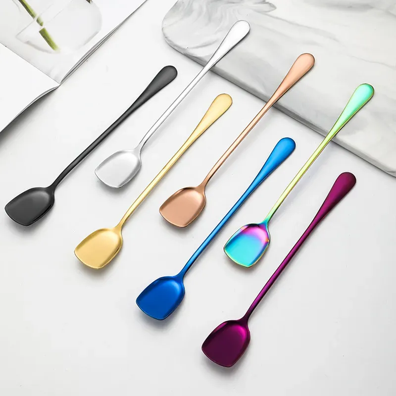 Eco Spoon rostfritt stål metallsked is 7 färger ll