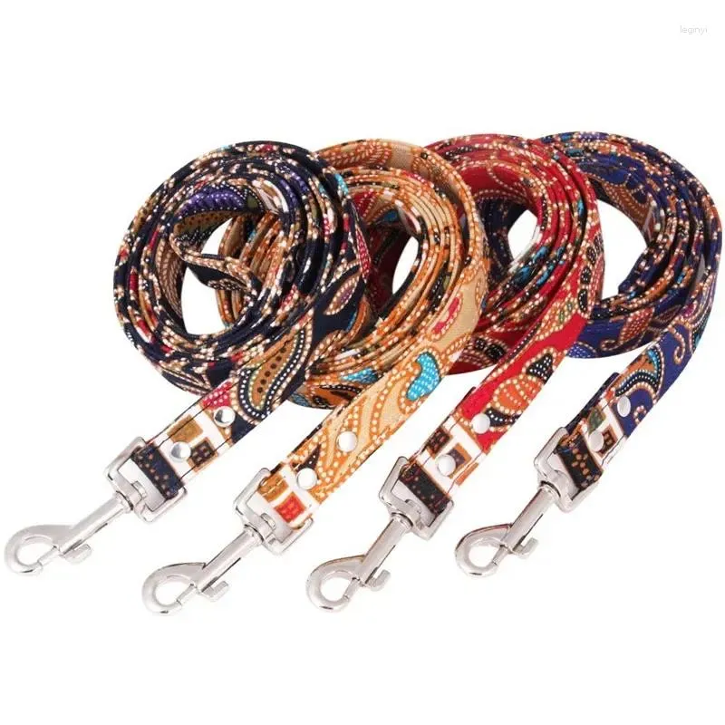 Halsbanden Doek Leash Bohemian Outdoor Wandelen Huisdier Touw Mode Kitten Kat Puppy Kleine Lood 1.2m Chihuahua Riem Accessoires