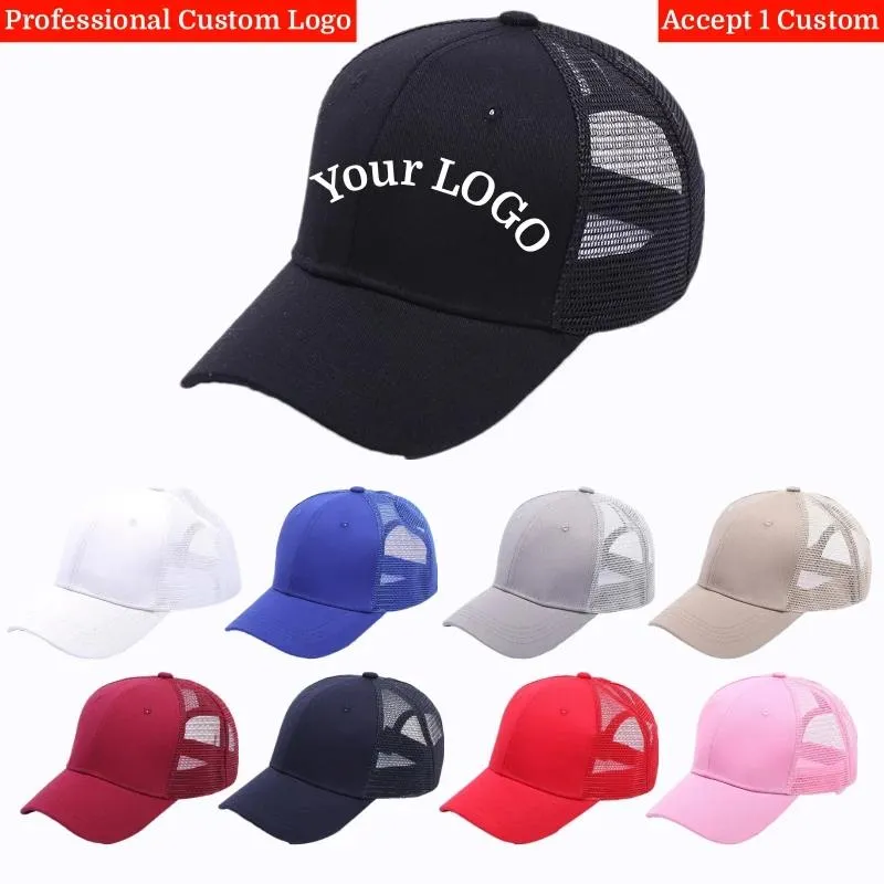 CAPS Anpassade broderade baseballmössor för män kvinna hatt trucker hatt designer snapback cap hip hop baseball cap anpassad mesh cap