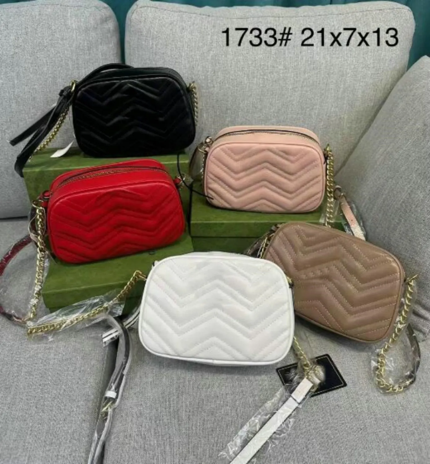 Diseñador de las mujeres Sling Solo Bolsos de hombro Monederos de cuero de lujo Cámara Chica Cadena de oro Carteras Bolsos Correa larga Cremallera Bolsa cruzada Dhgate