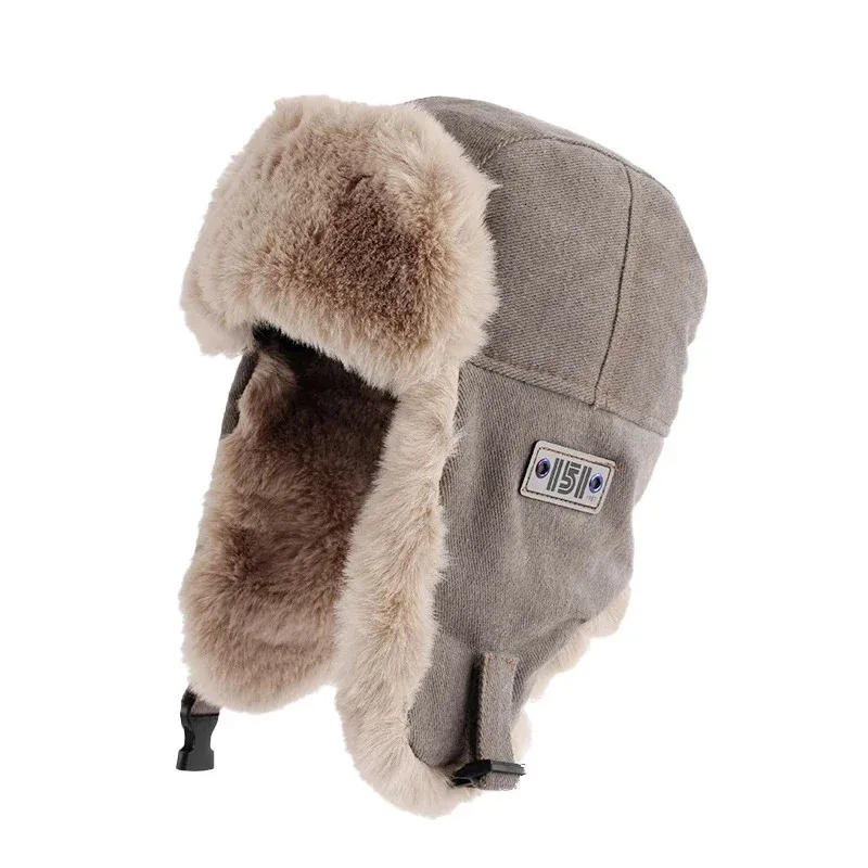 Pilot Winter Hat utomhus ryska kvinnors märkning av mäns varma bombplan Trapper Ushanka 240108