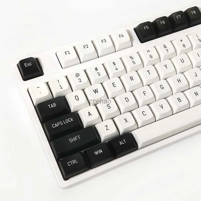Tastiere 149 tasti minimalista nero bianco PBT copritasti per Cherry Mx Switch tastiera meccanica profilo CSA doppio scatto keycap personalizzato DIYL240105
